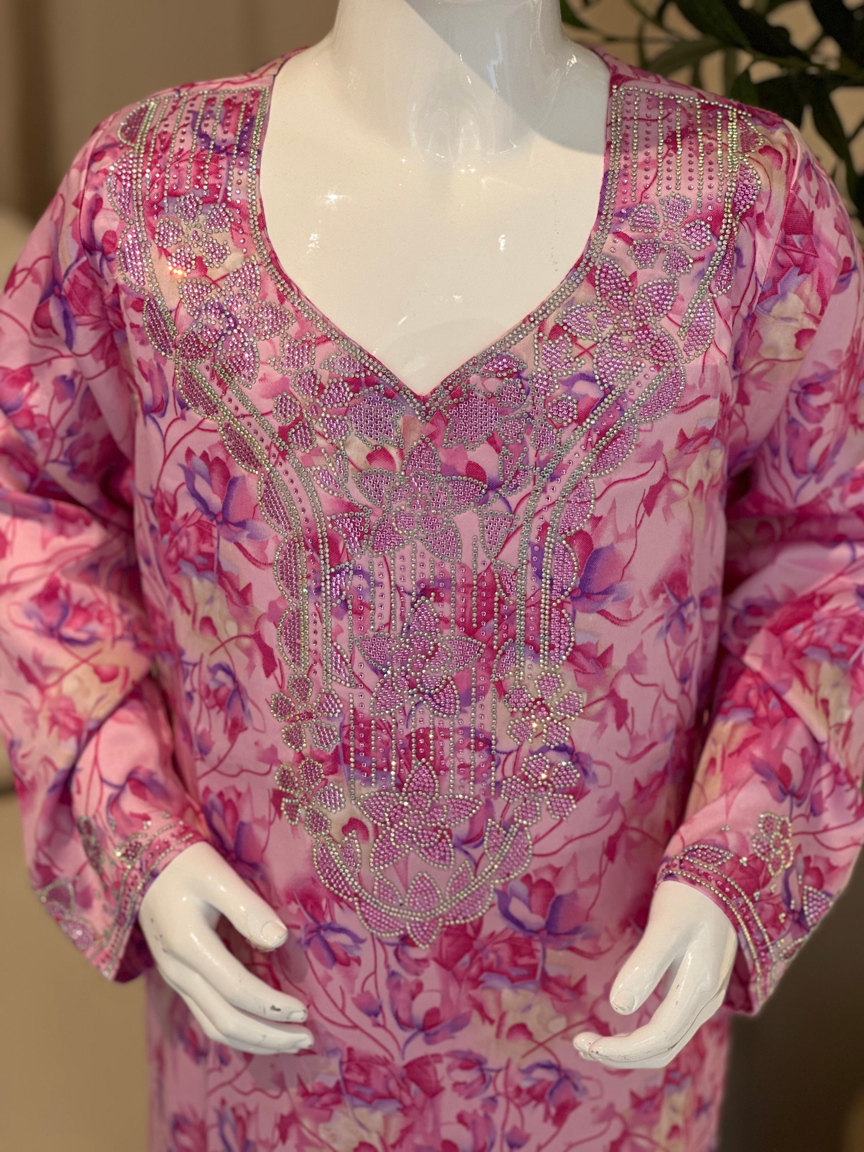 Pink/purple flower print Makhawer