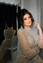 Load image into Gallery viewer, Long sleeve embellished dress with skirt
