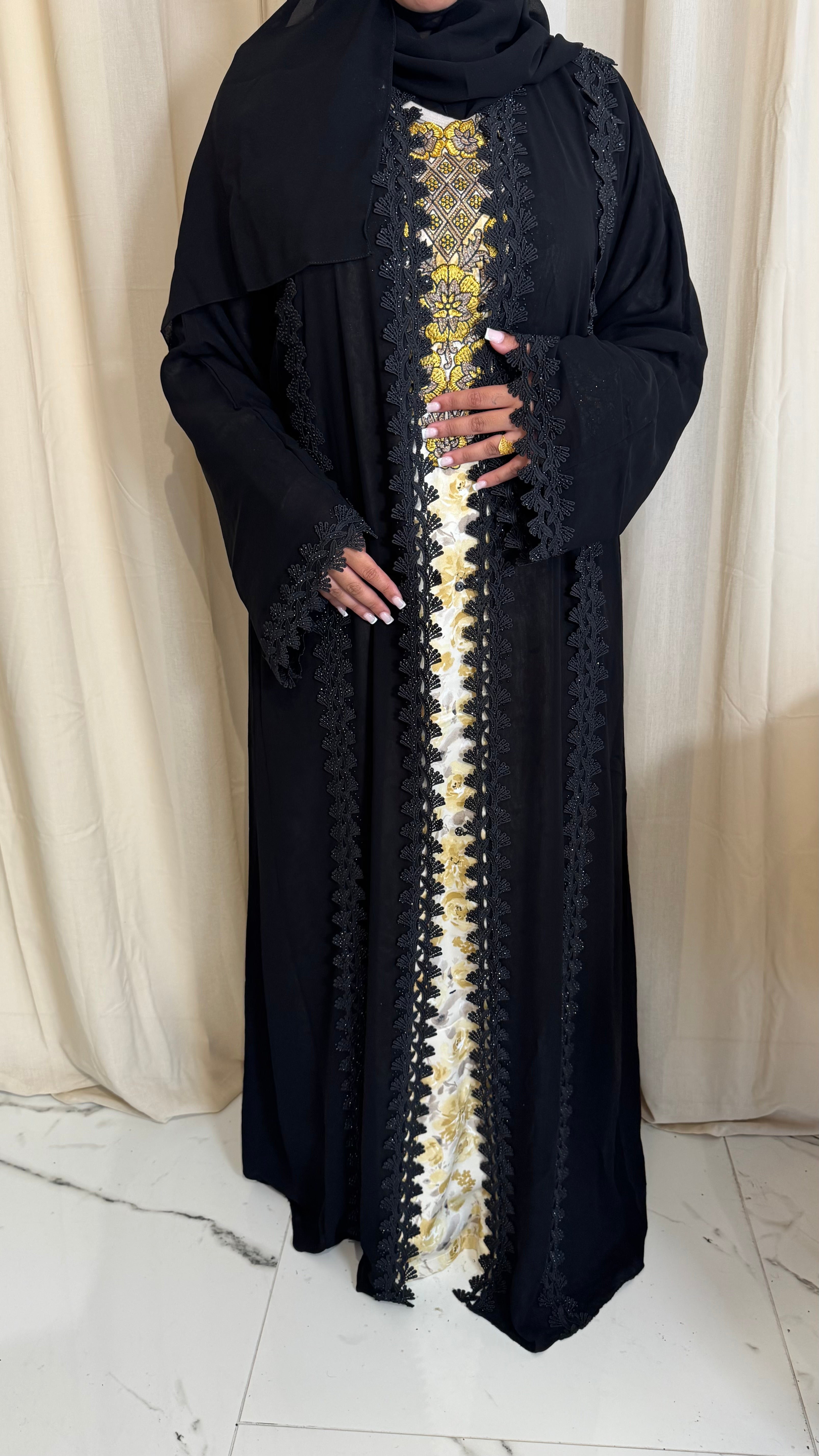 Double Chiffon Abaya & Hijab