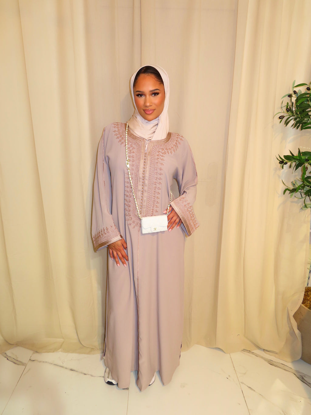 Light Taupe Gandoura & Hijab