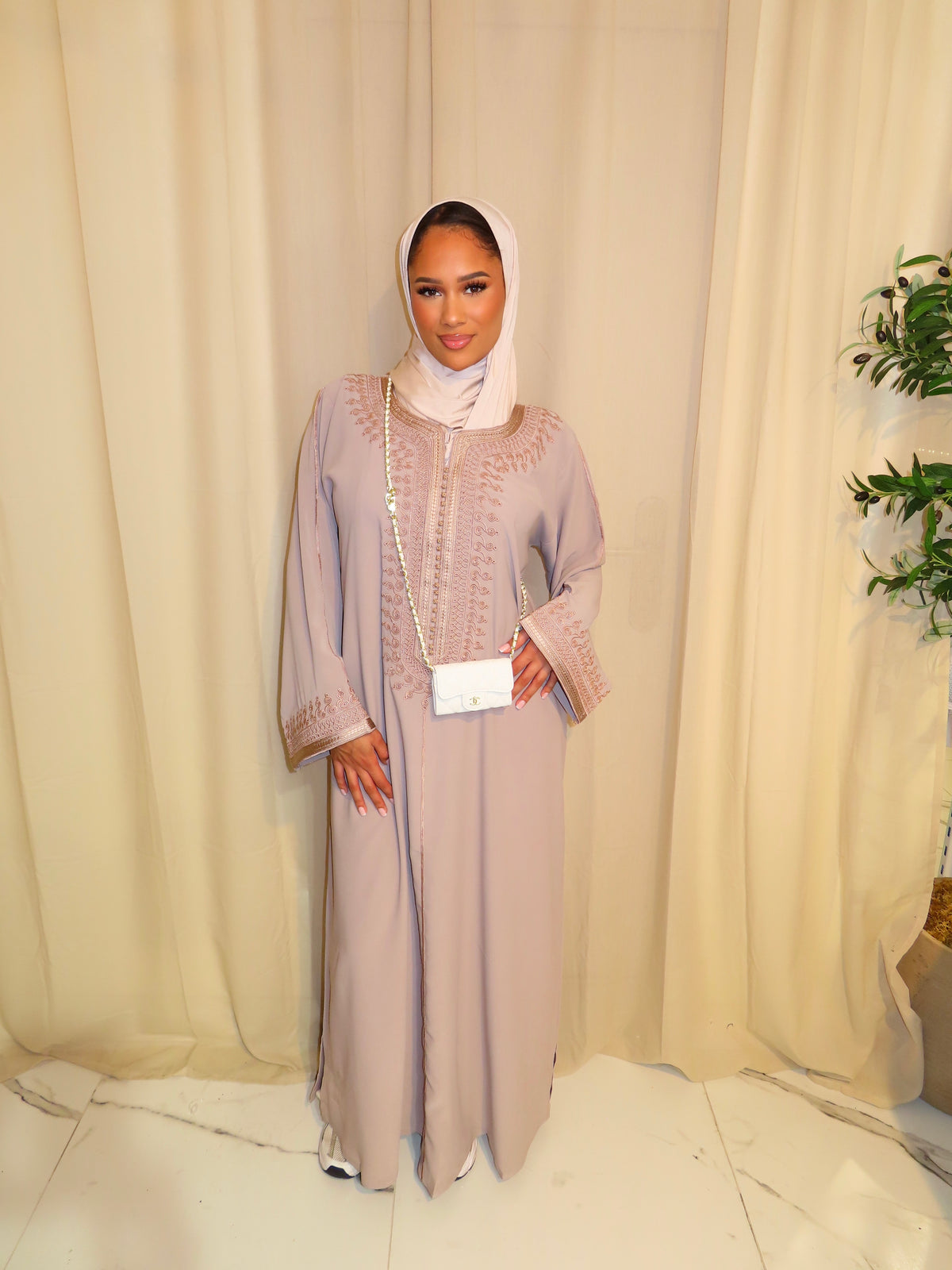 Light Taupe Gandoura & Hijab