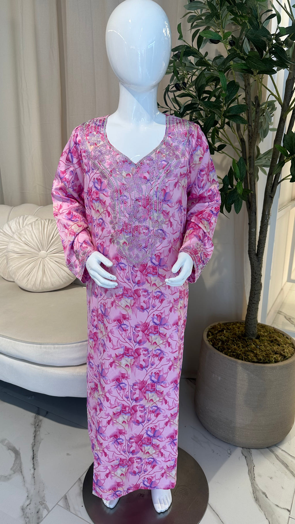 Pink/purple flower print Makhawer