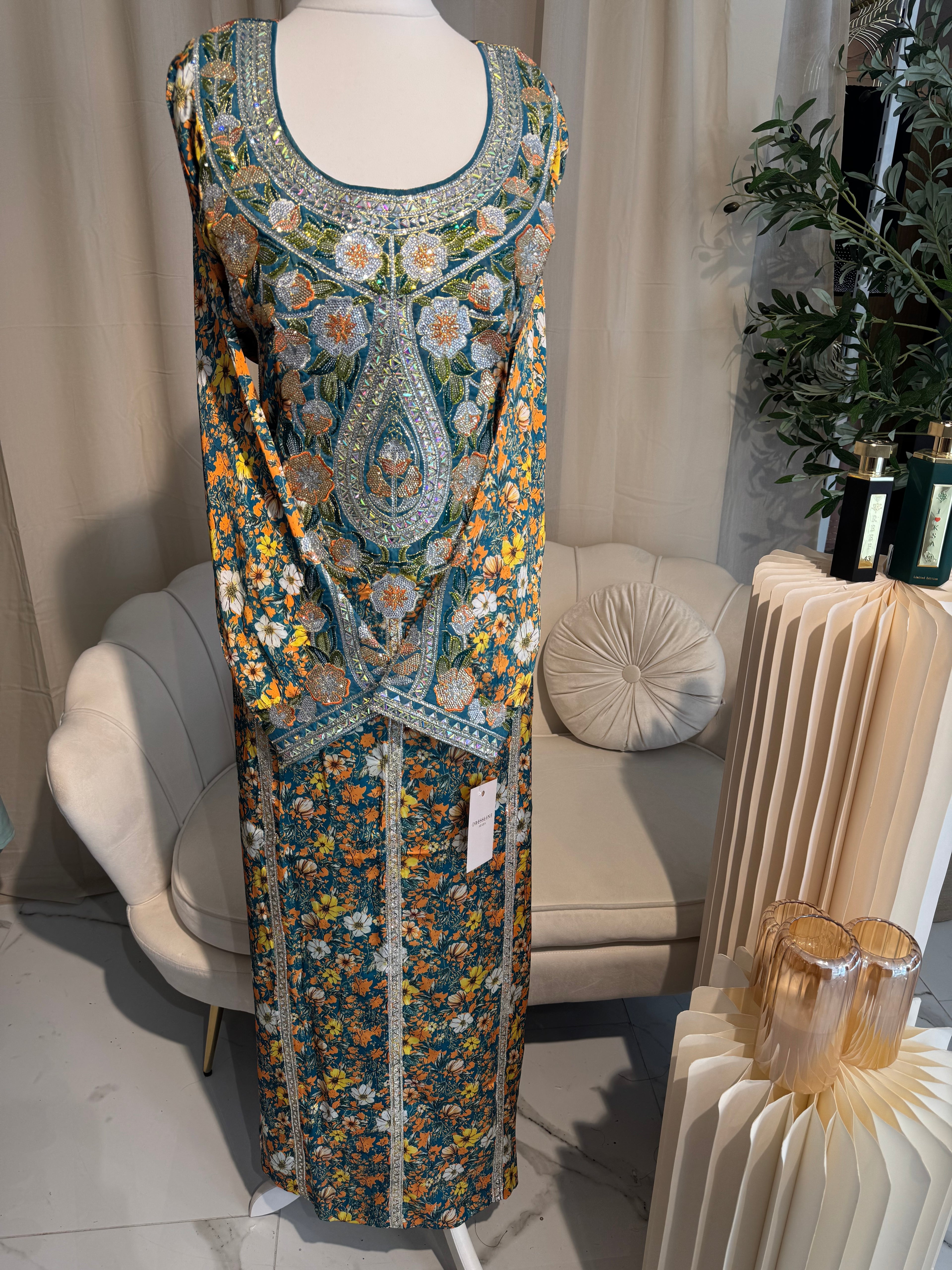 Premium Green/Multi Italian Silk Makhawer