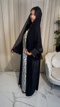 Load image into Gallery viewer, Pearls and Diamontes Single Chiffon Abaya &amp; Scarf
