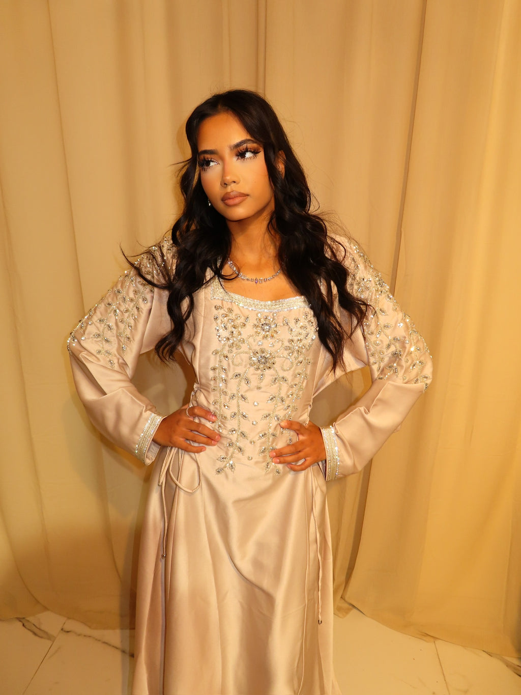 VIP Nude Pink Corset Emirati Dress