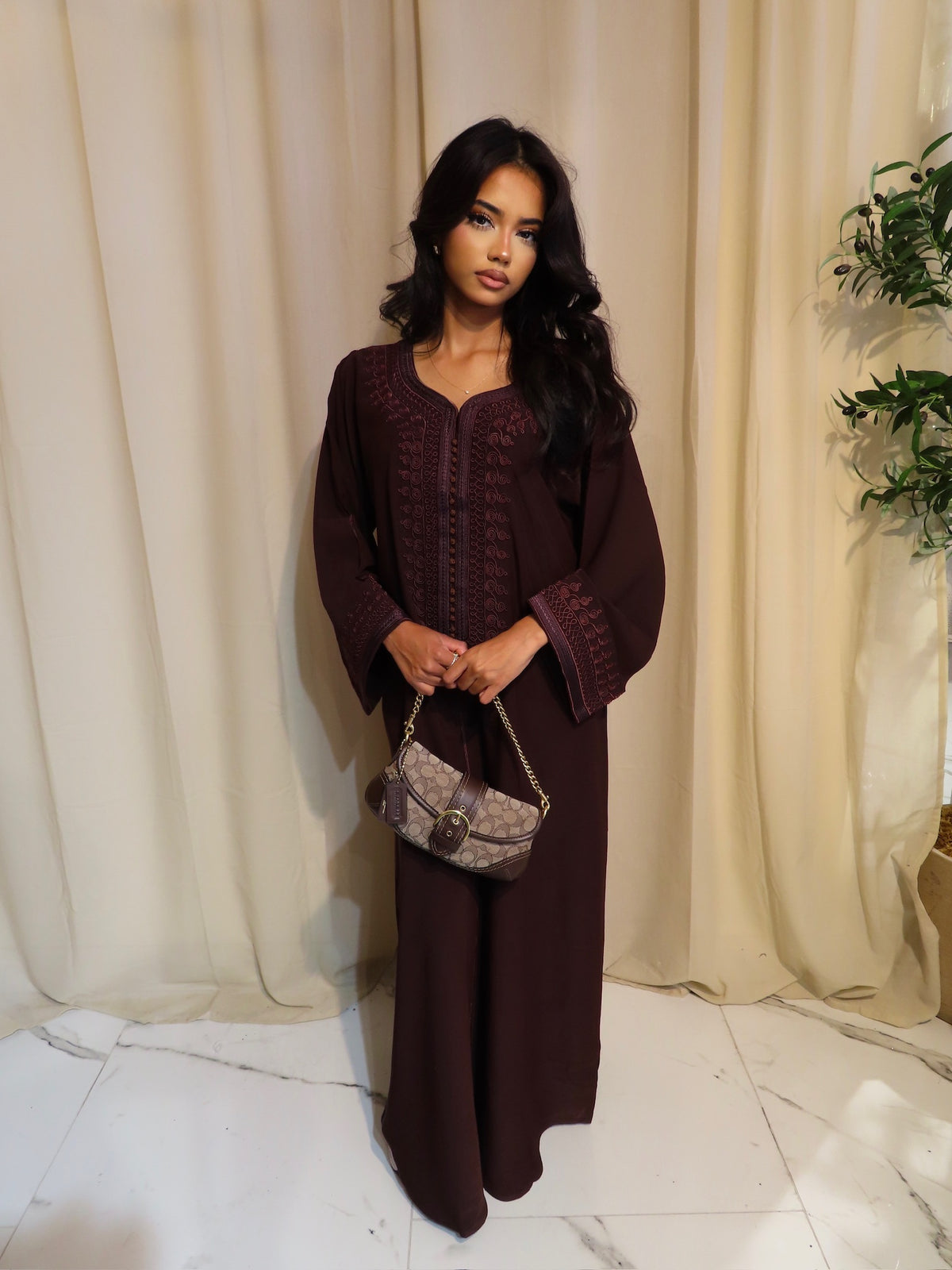 Dark Brown Gandoura & Hijab