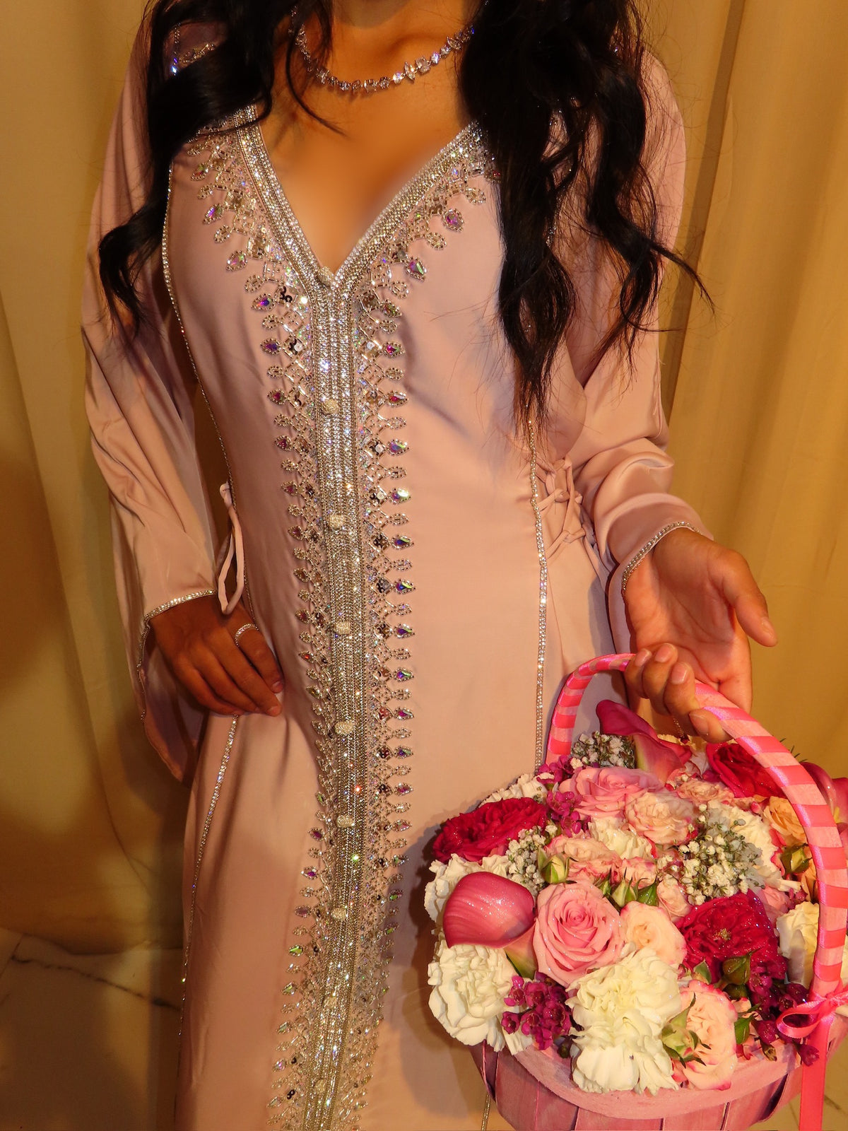VIP Baby Pink Corset Emirati Dress