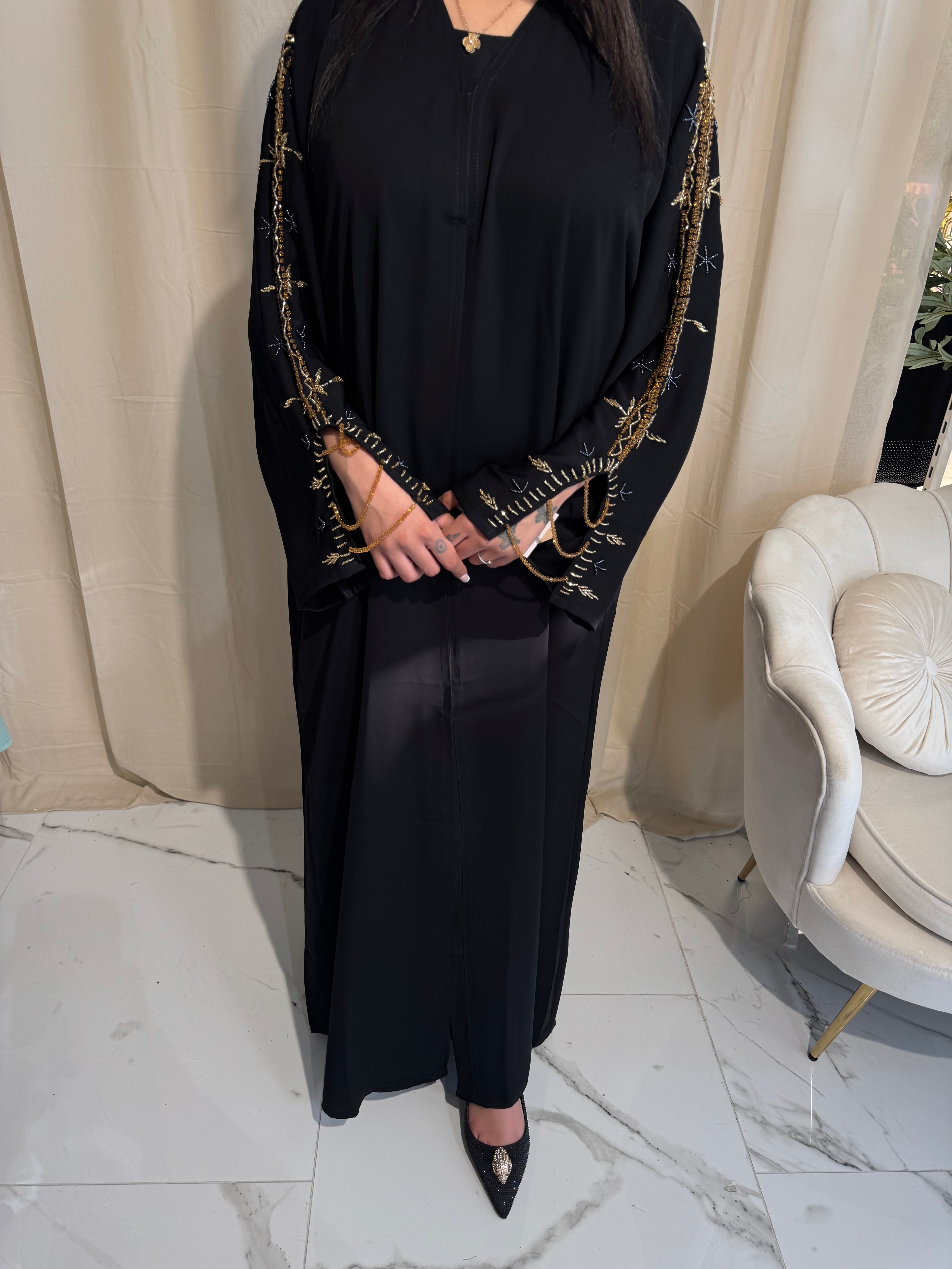 Gold Beaded Abaya
