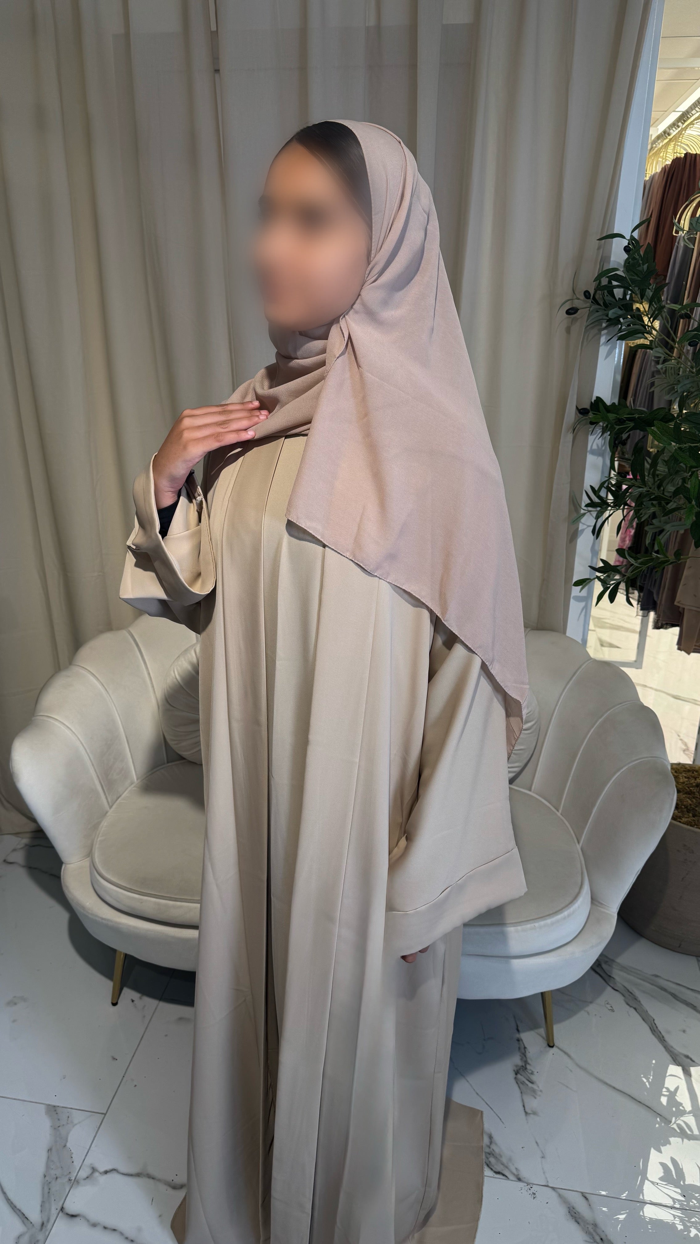Beige 4 Piece Abaya