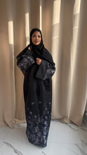 Load image into Gallery viewer, Floral Satin Abaya &amp; Scarf
