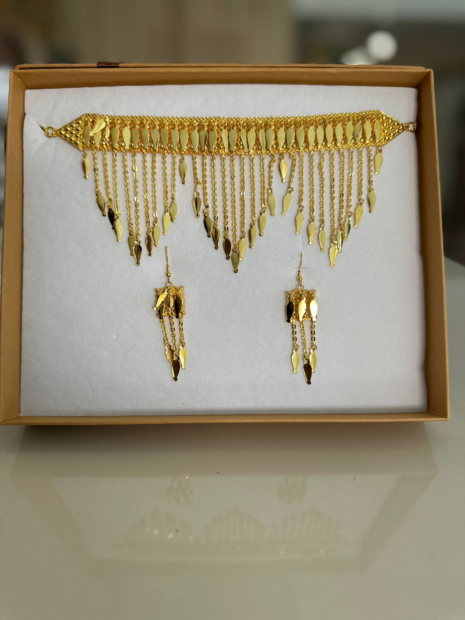 Gold Choker Necklace Set