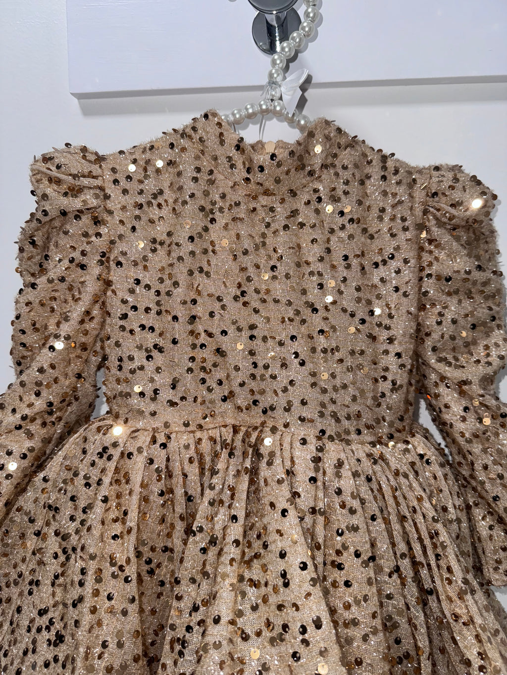 Long sleeve short sequin dress