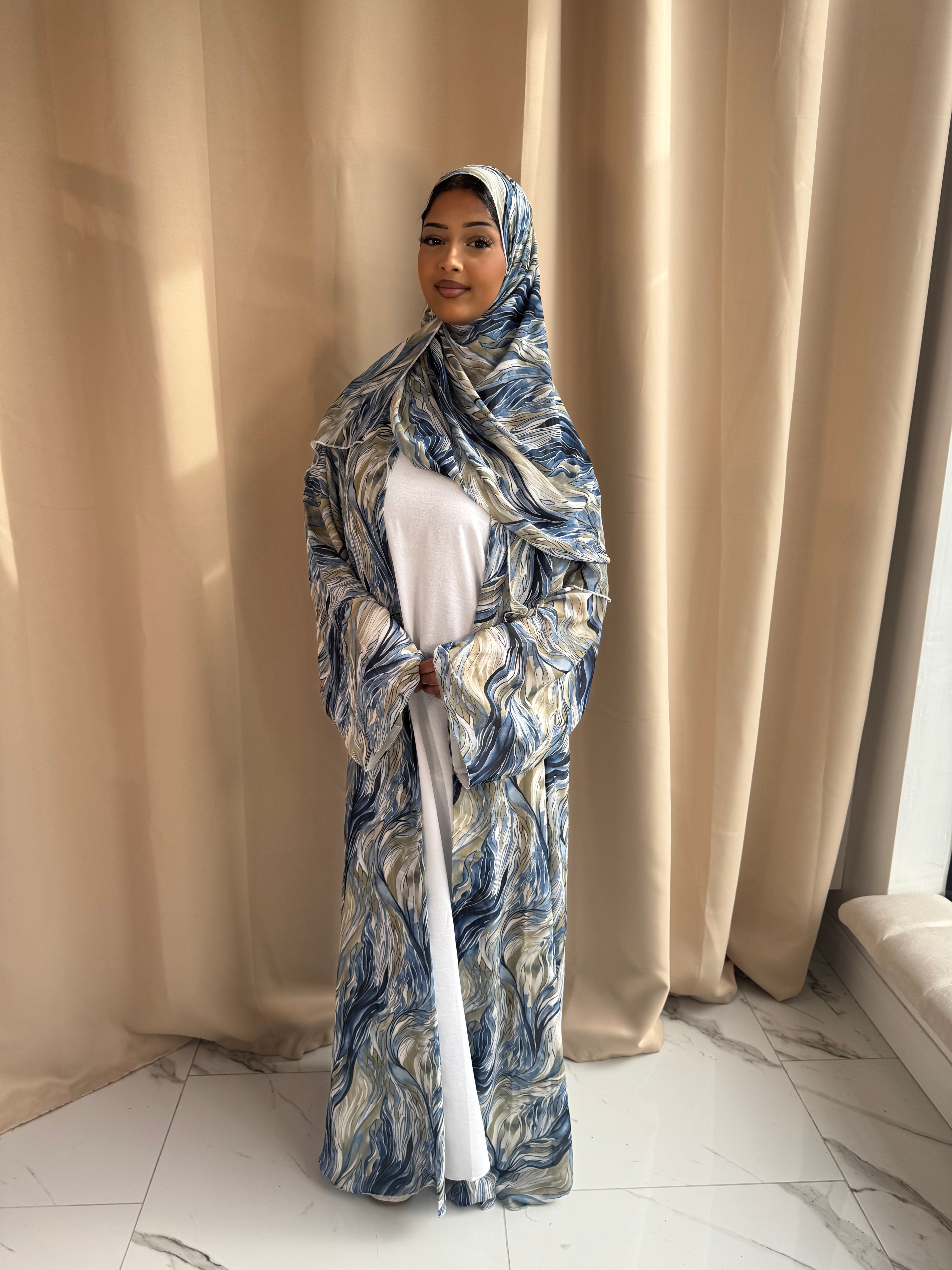 Summer Waves Chiffon Abaya