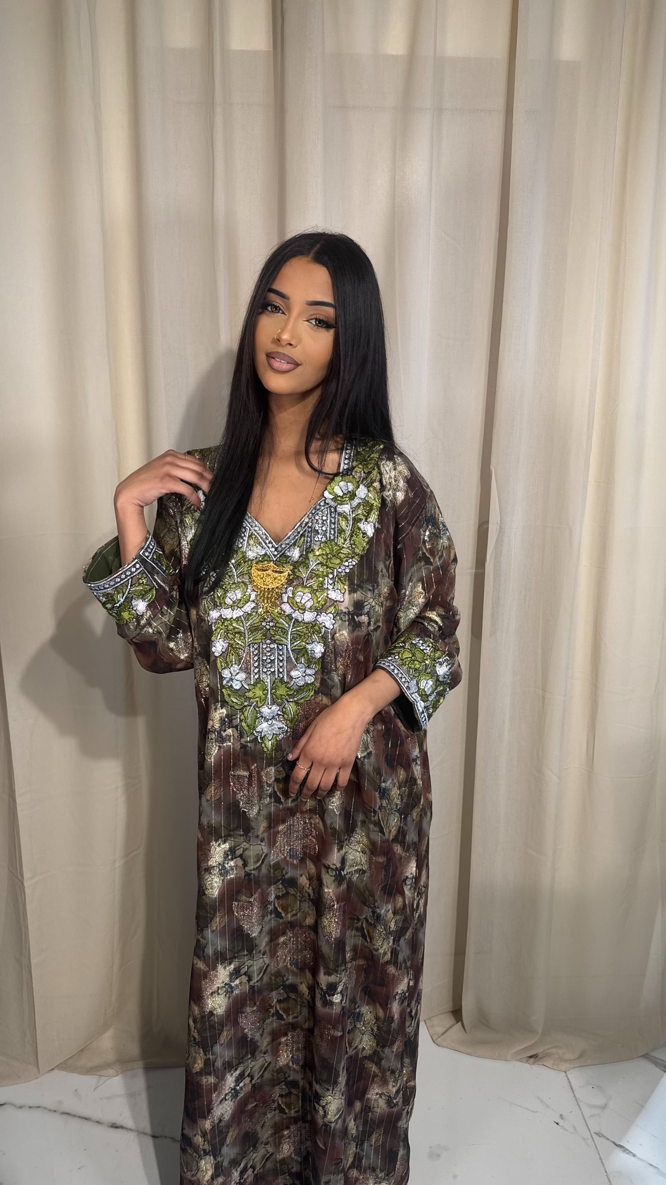 Green Chiffon Makhawer #1