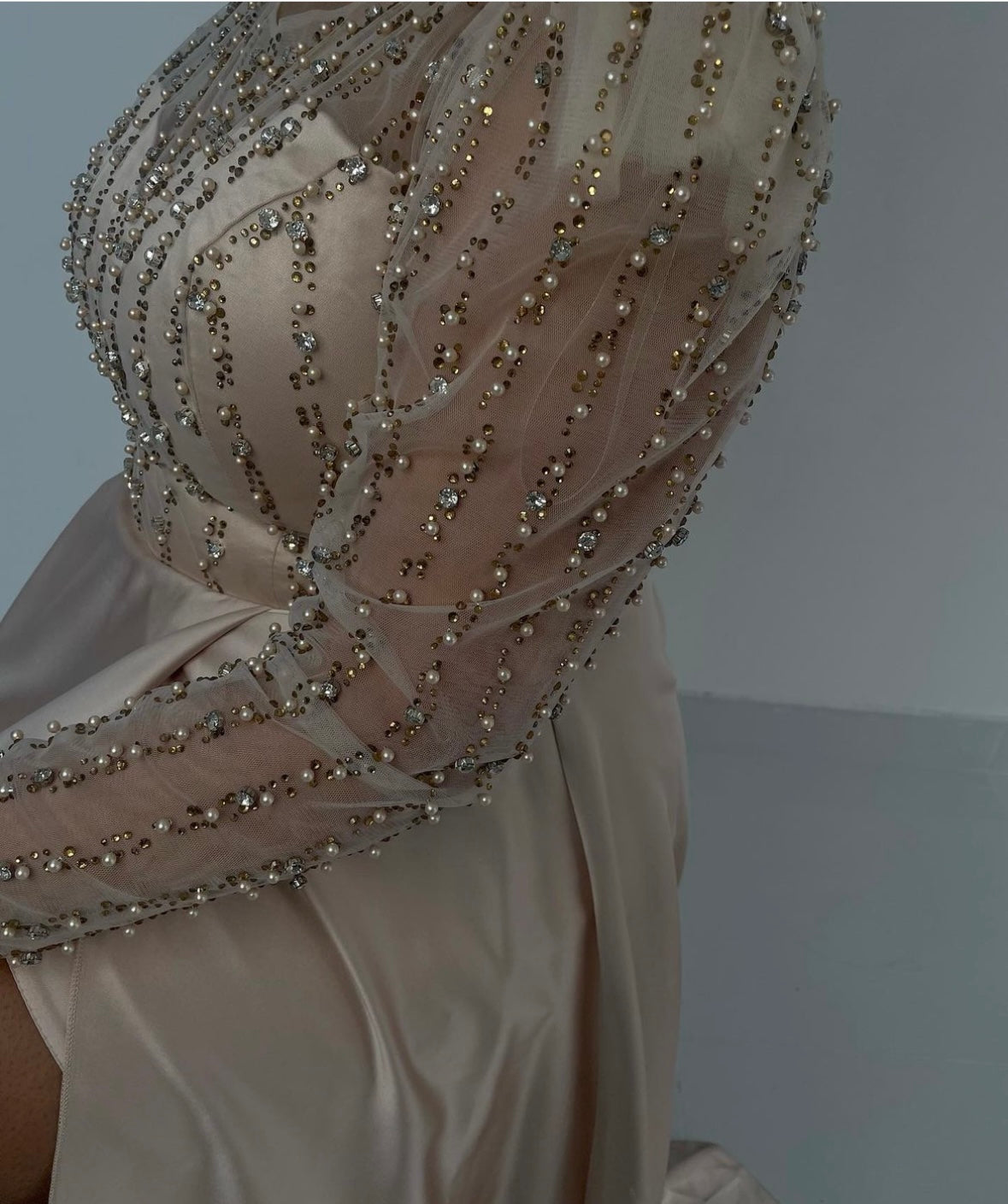 Beaded Satin Dress