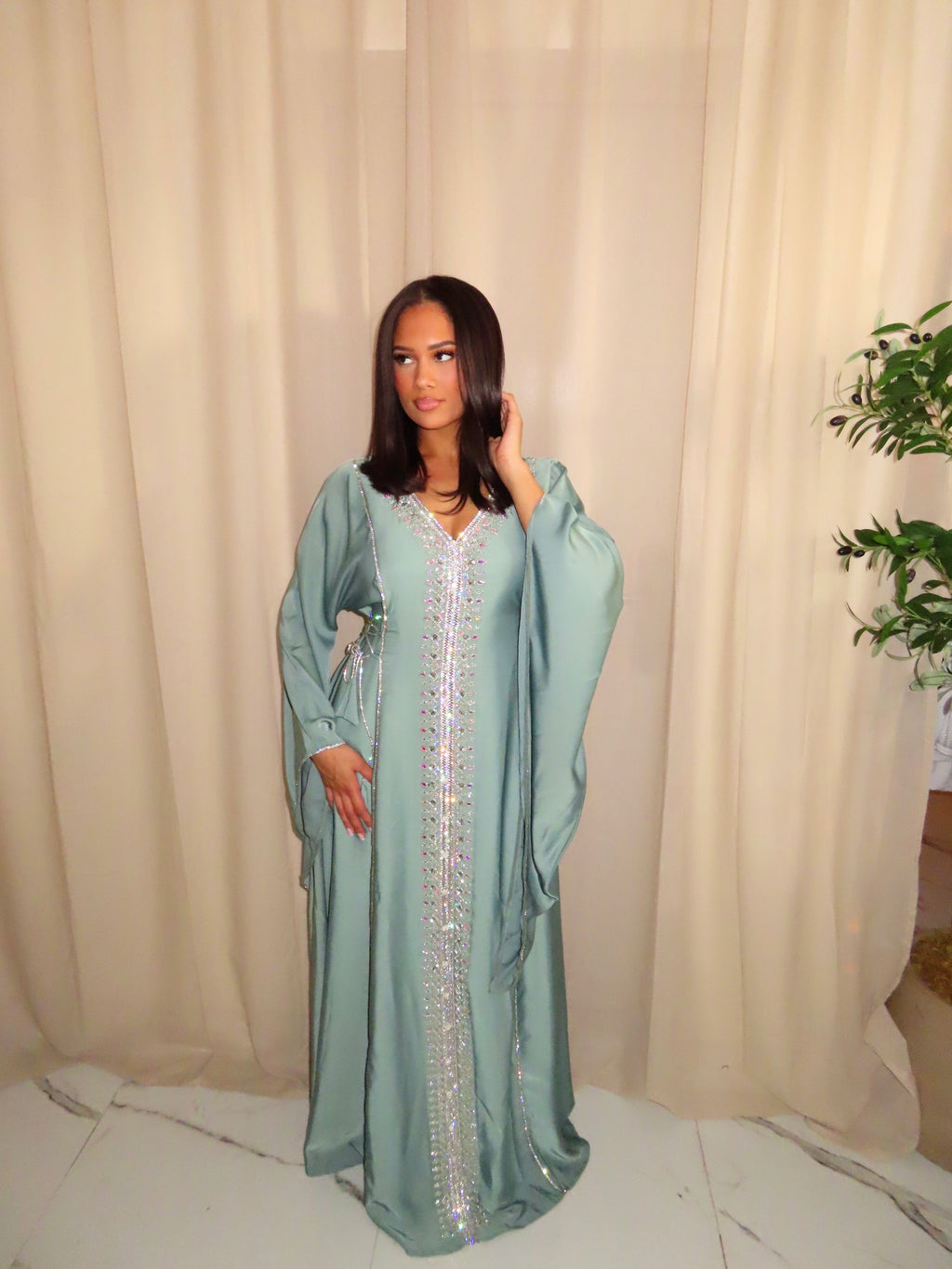 Sage Blue Corset Emirati dress