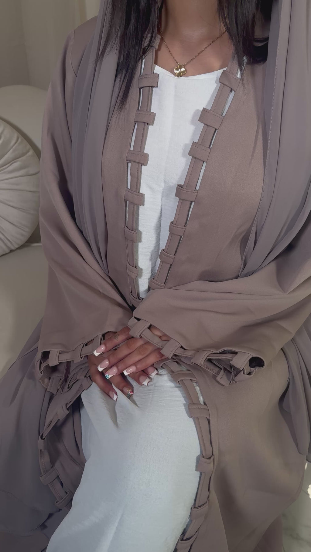 Light Mink Abaya & scarf