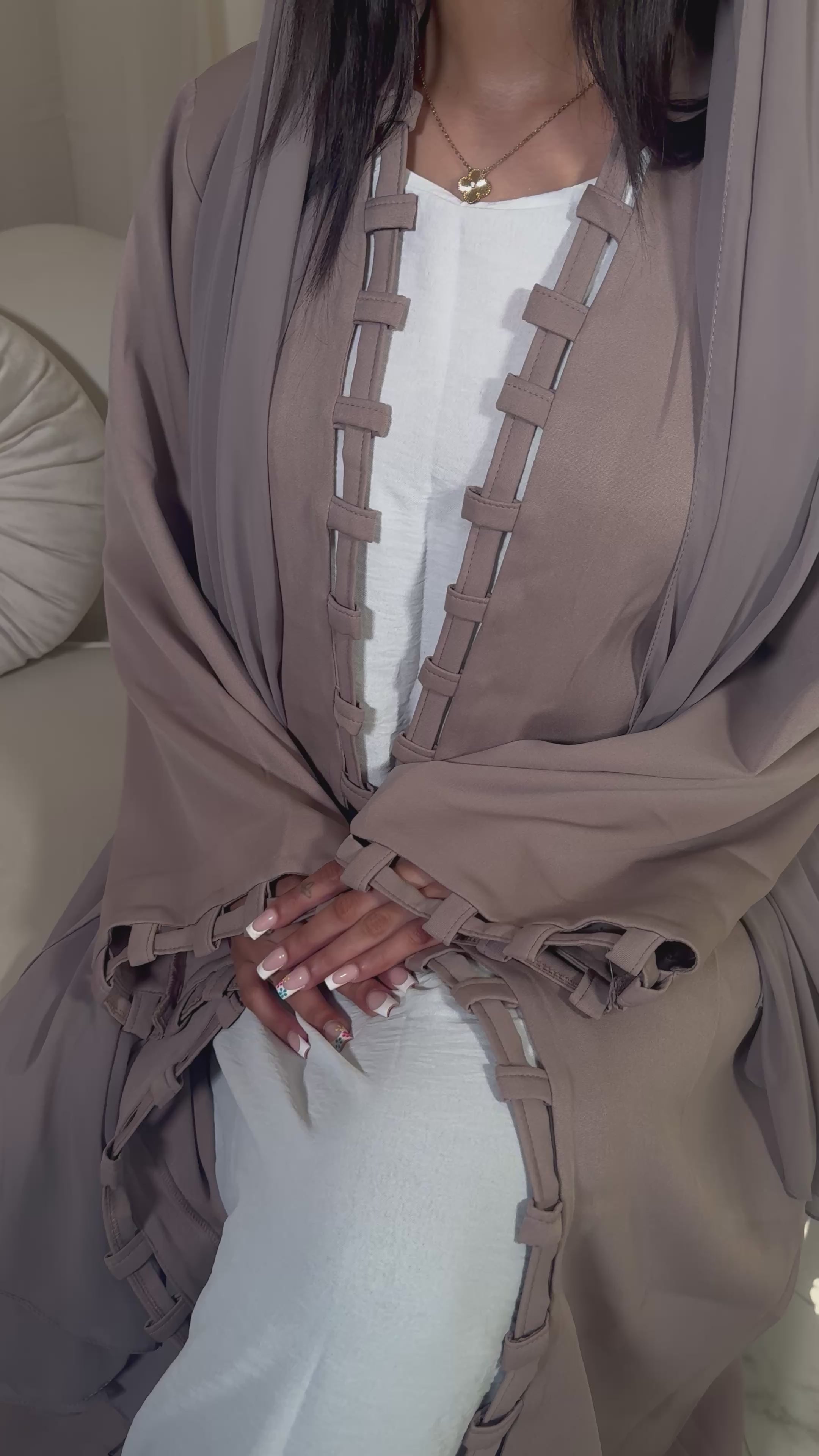Light Mink Abaya & scarf