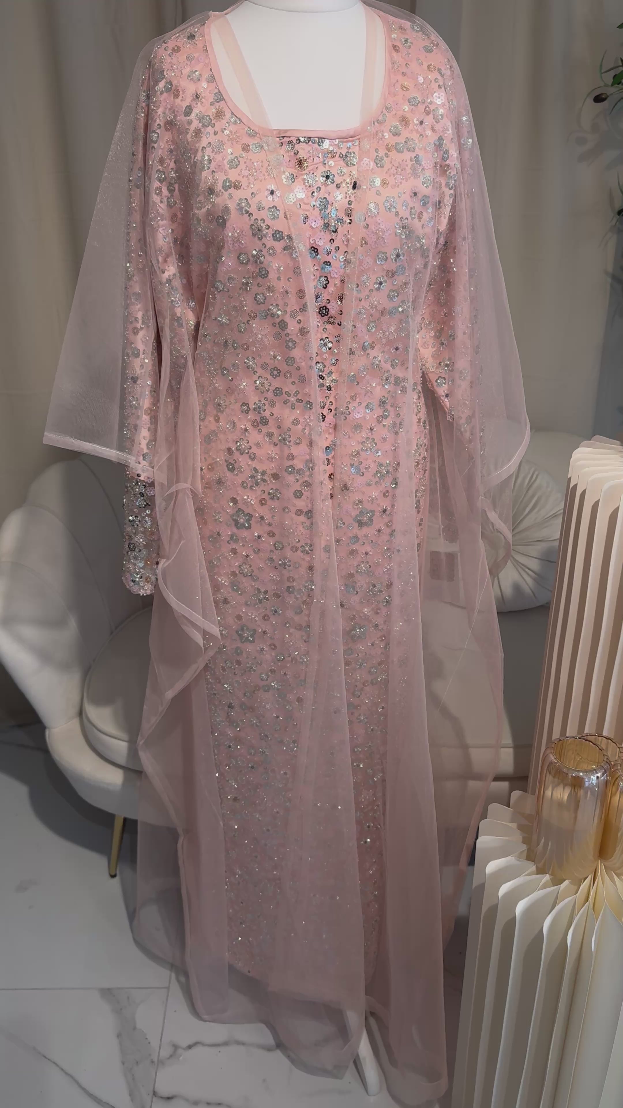 Two Piece Pink Emirati dress