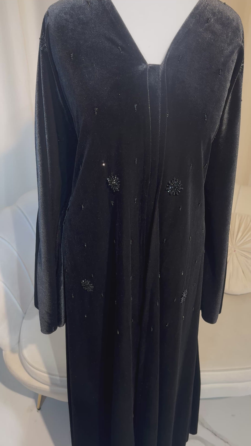 Velvet Embellished Abaya