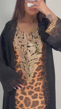 Load and play video in Gallery viewer, Black diamonte Abaya and sheila
