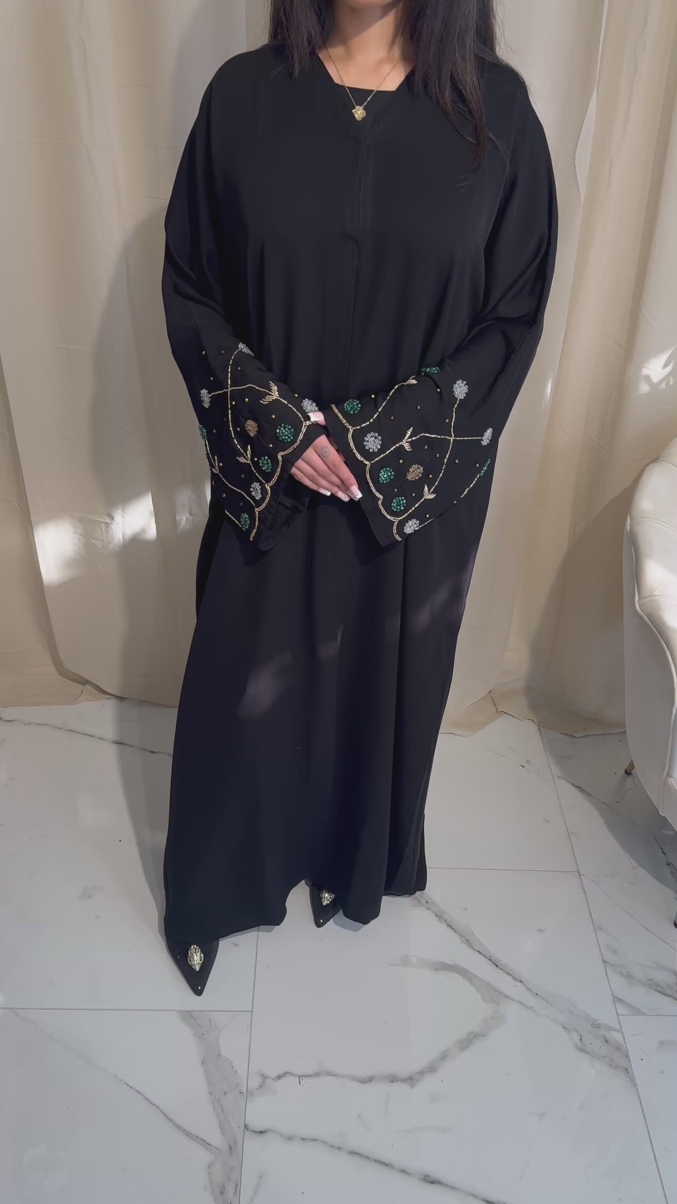 Coloured Beaded Abaya