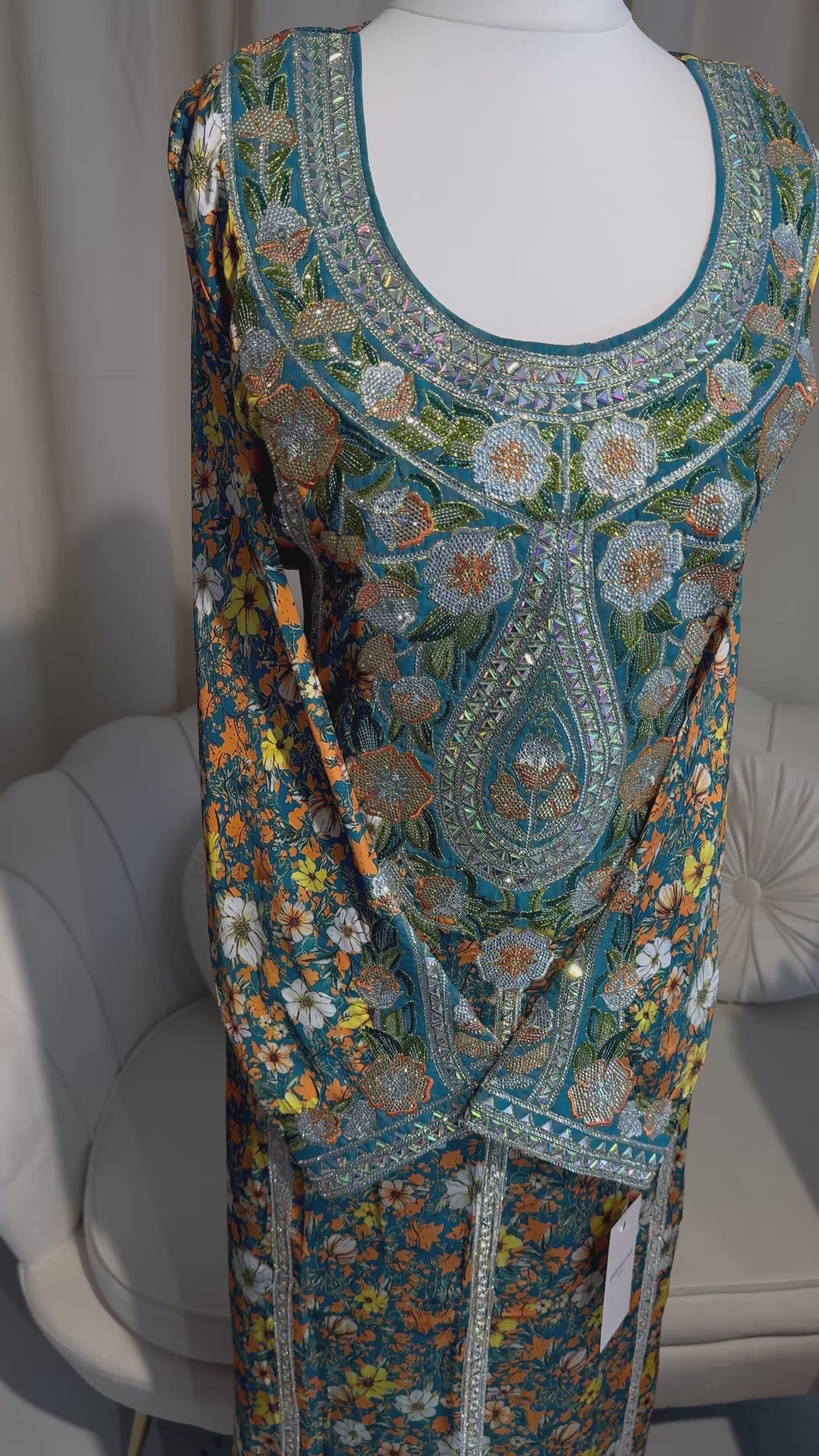 Premium Green/Multi Italian Silk Makhawer