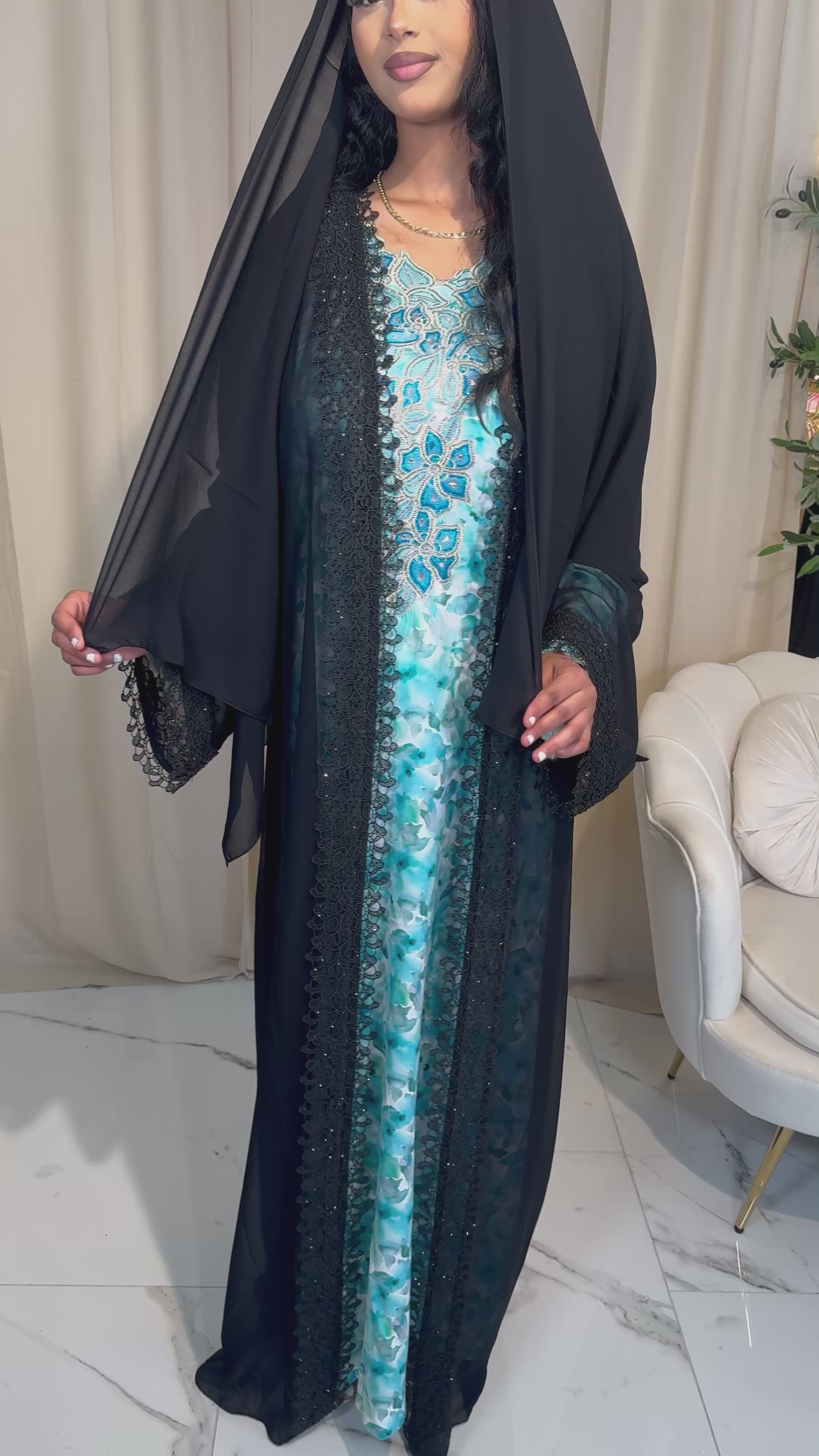 Single Chiffon abaya & Hijab