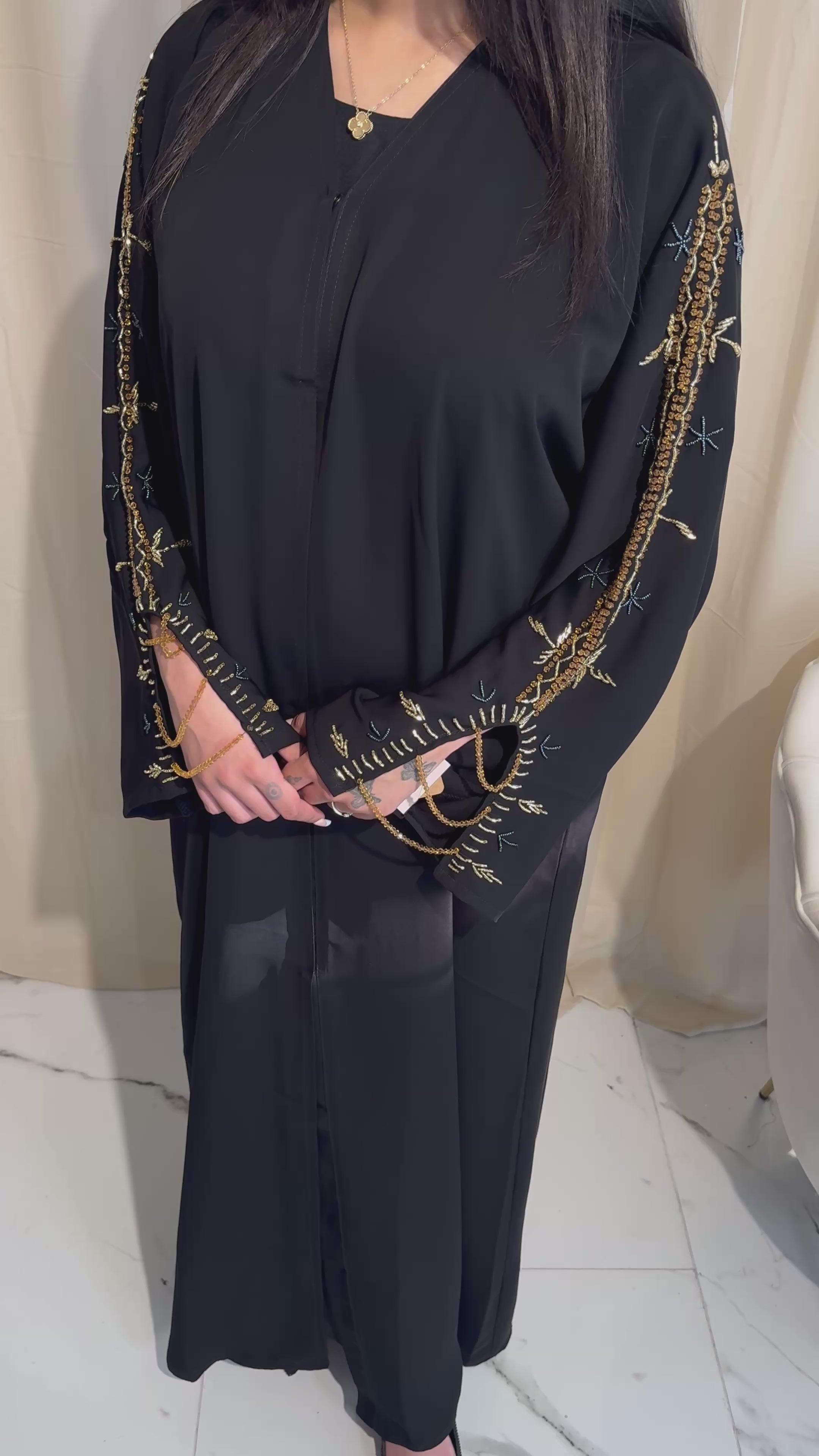 Gold Beaded Abaya