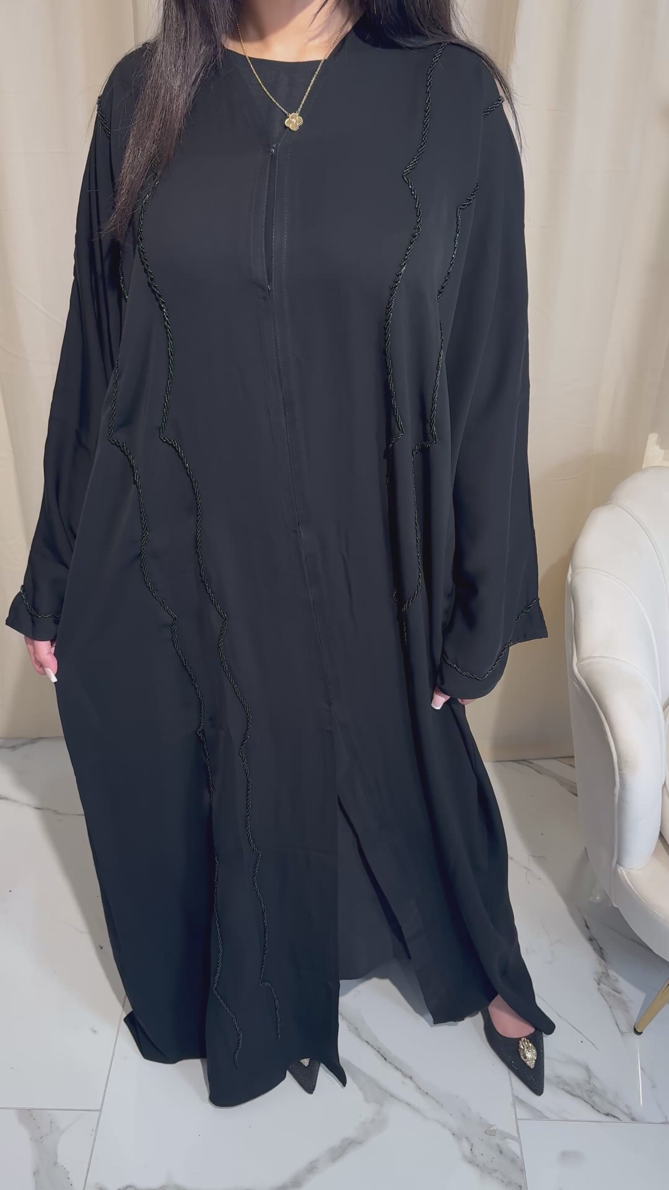 Black Beaded Abaya