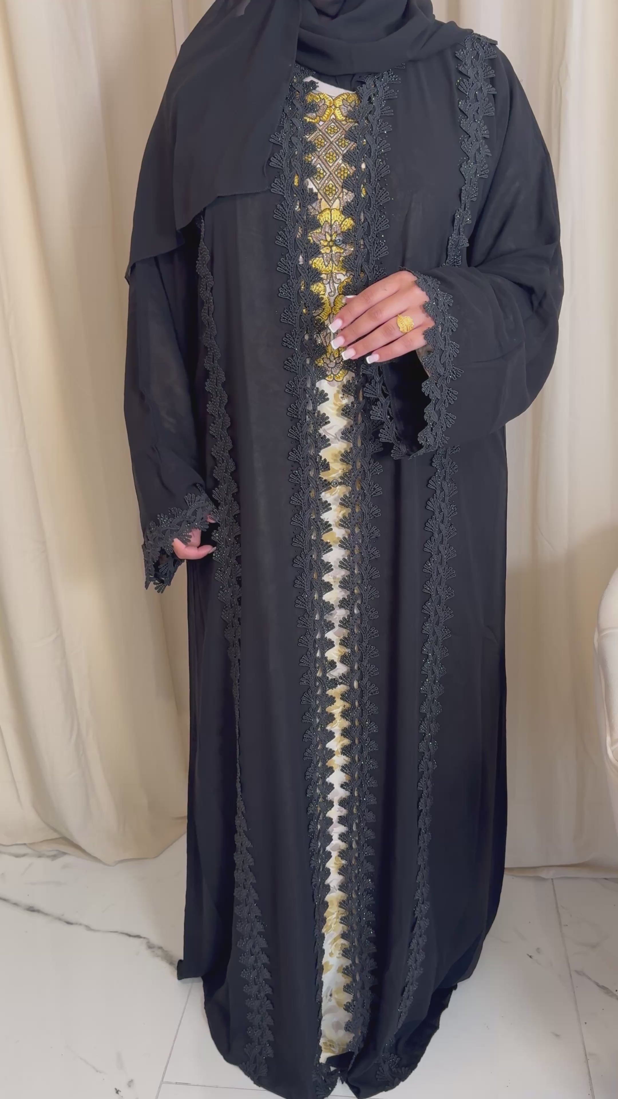 Double Chiffon Abaya & Hijab