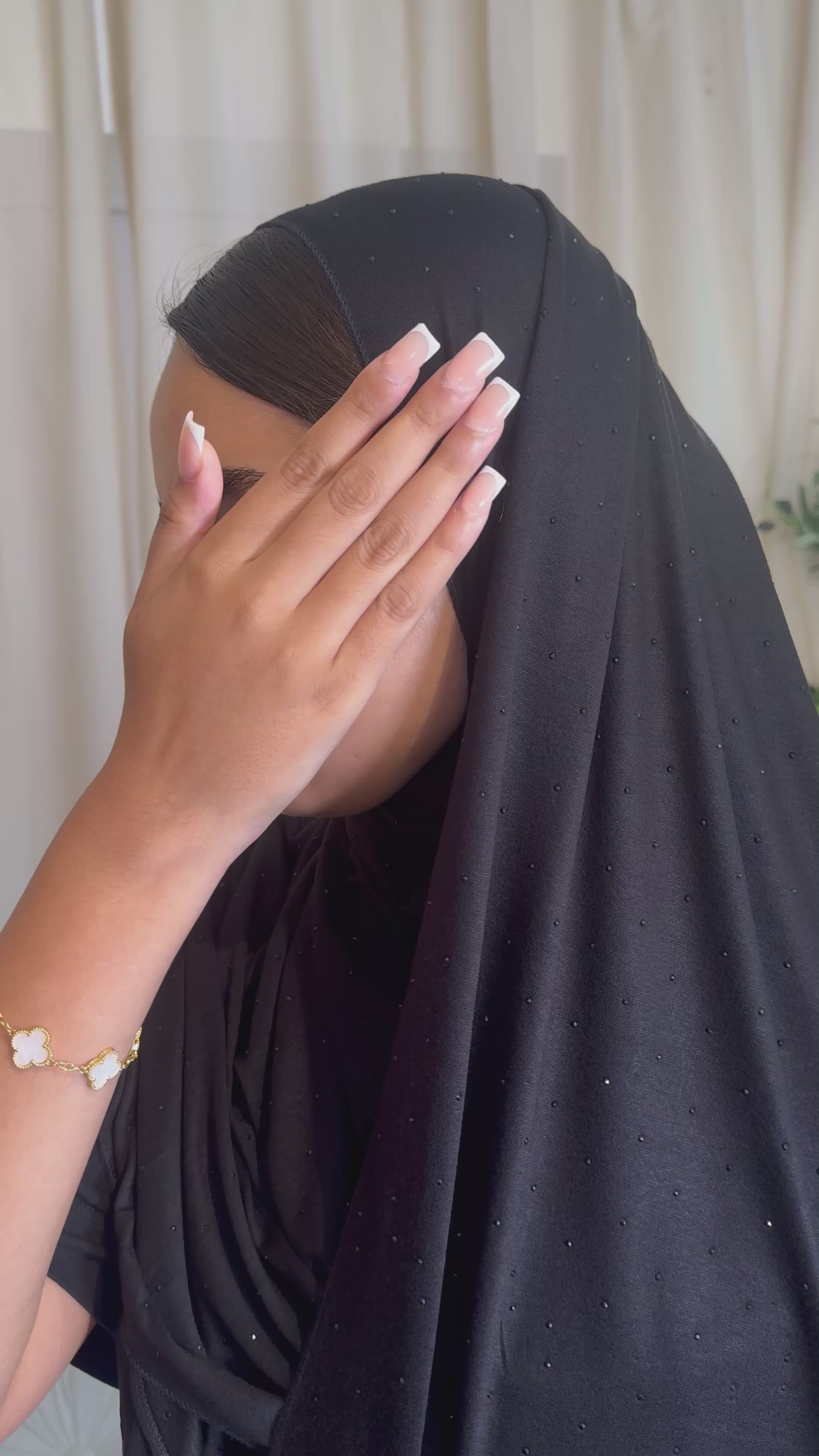 Black Embellished Hijab #4