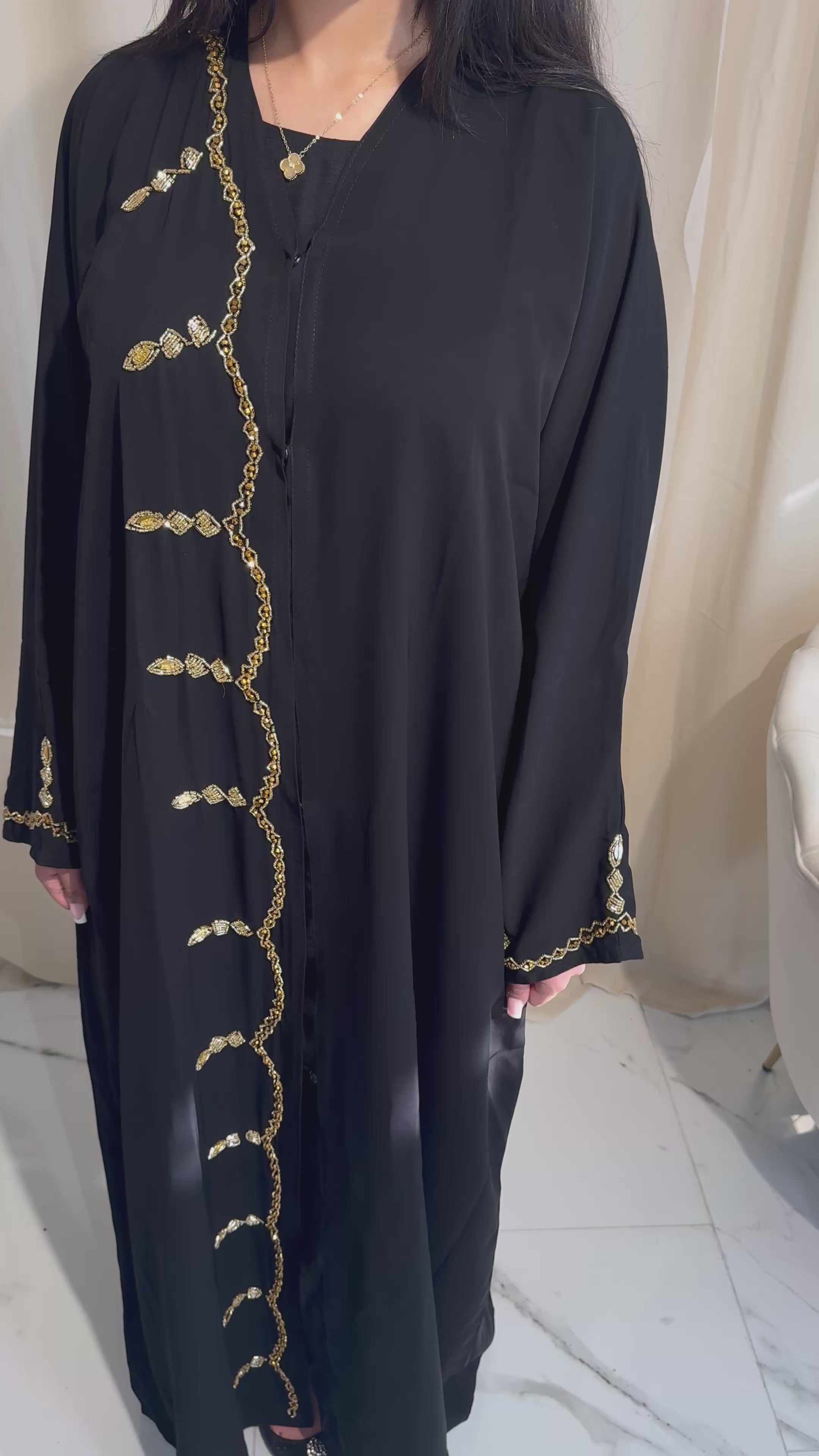 Gold Beaded Abaya