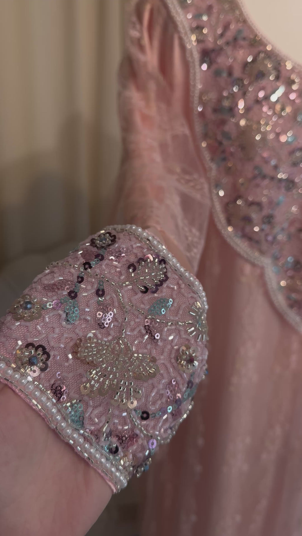 Baby Pink Emirati Lace Thobe