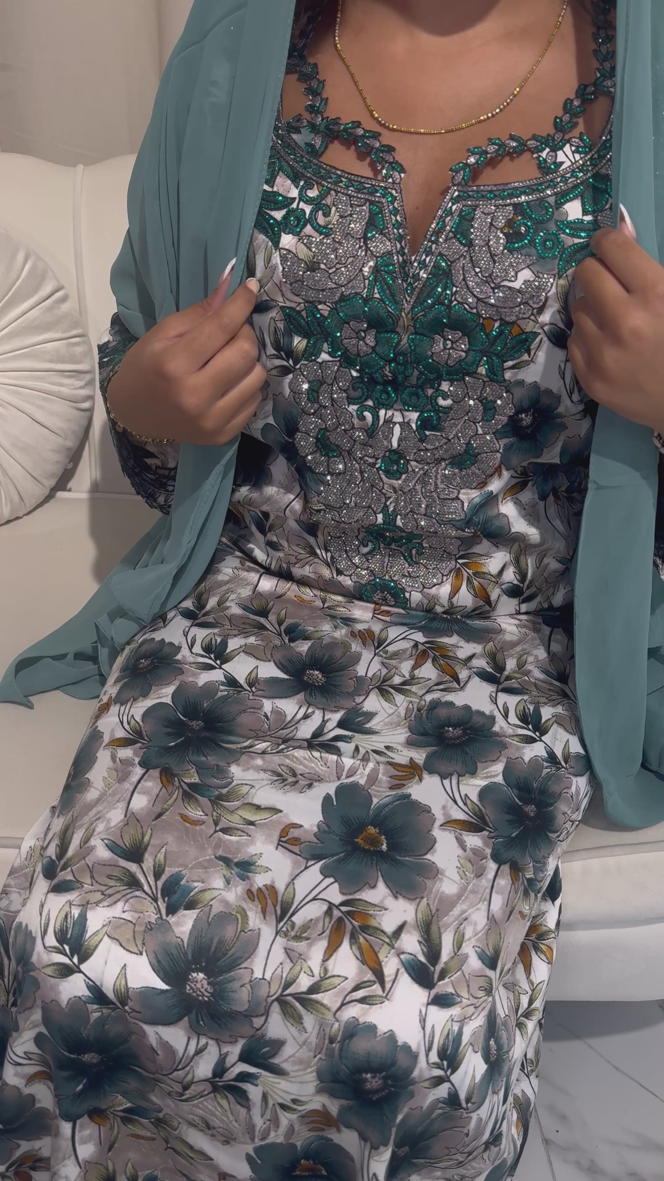 Turquoise Cut Out Makhawer& Sheila