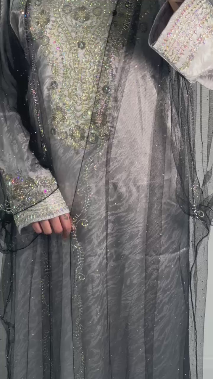 Diamonte chiffon Abaya
