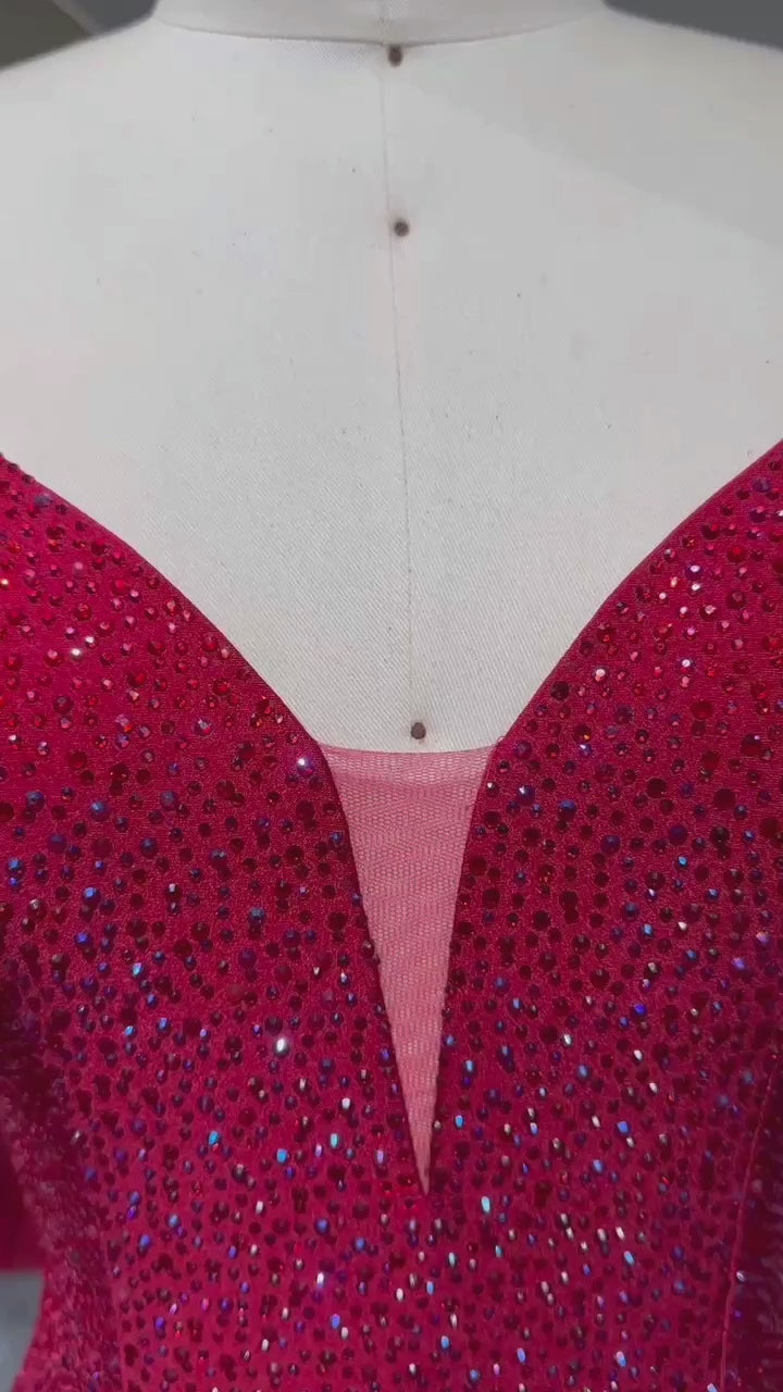 Red  rhinestone dress