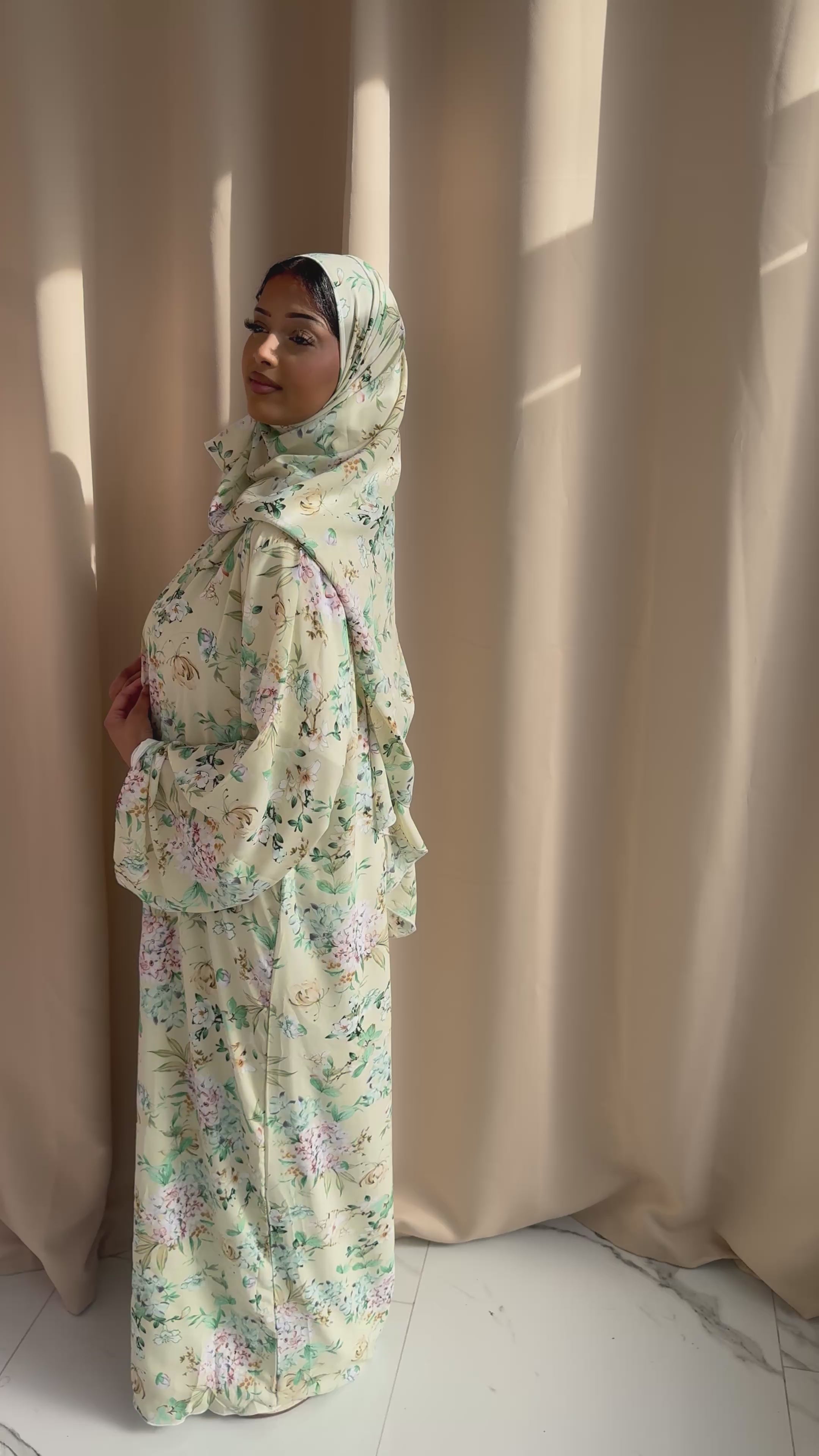 Botanical Chiffon Abaya
