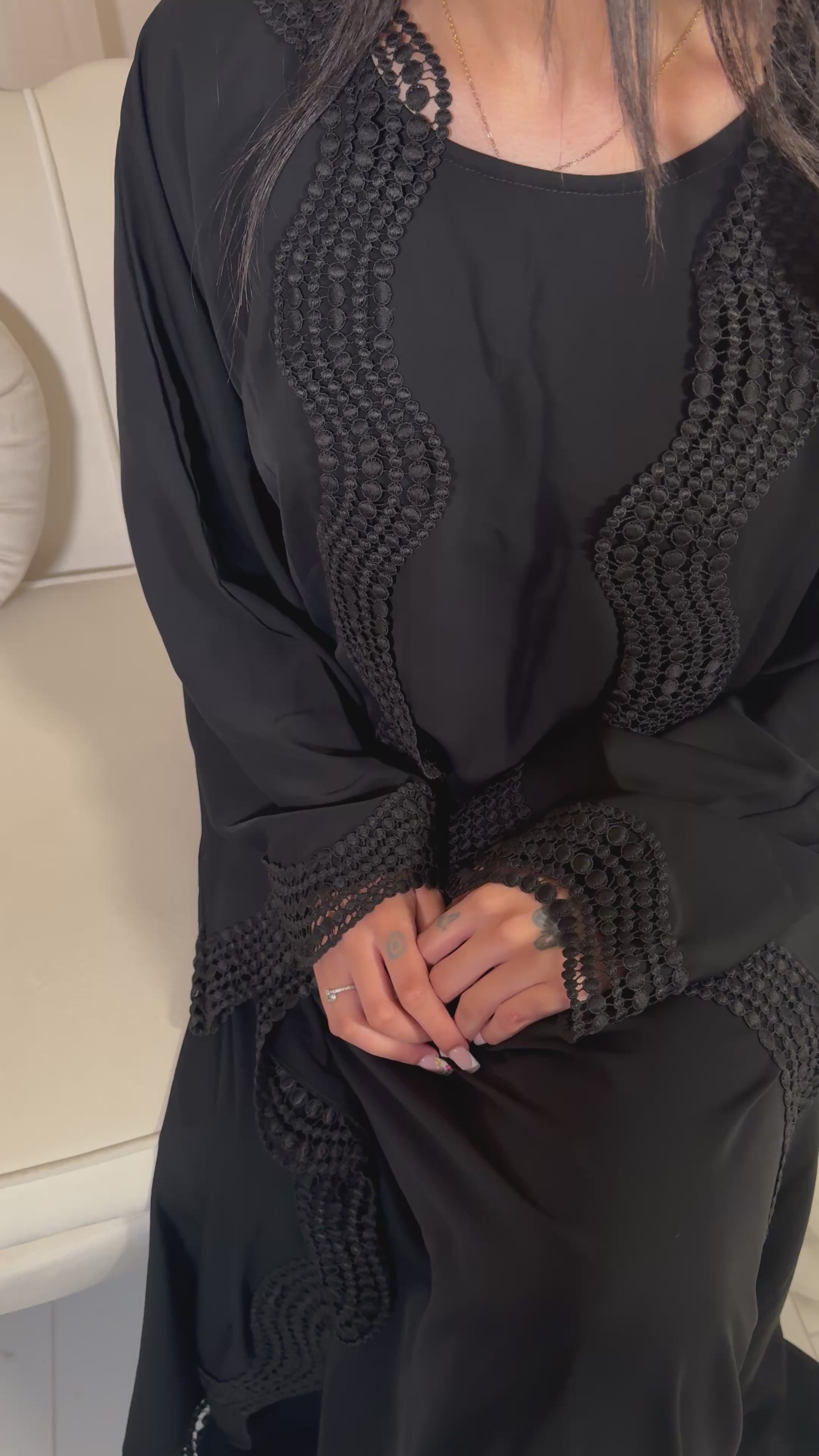Black 3 Piece Abaya